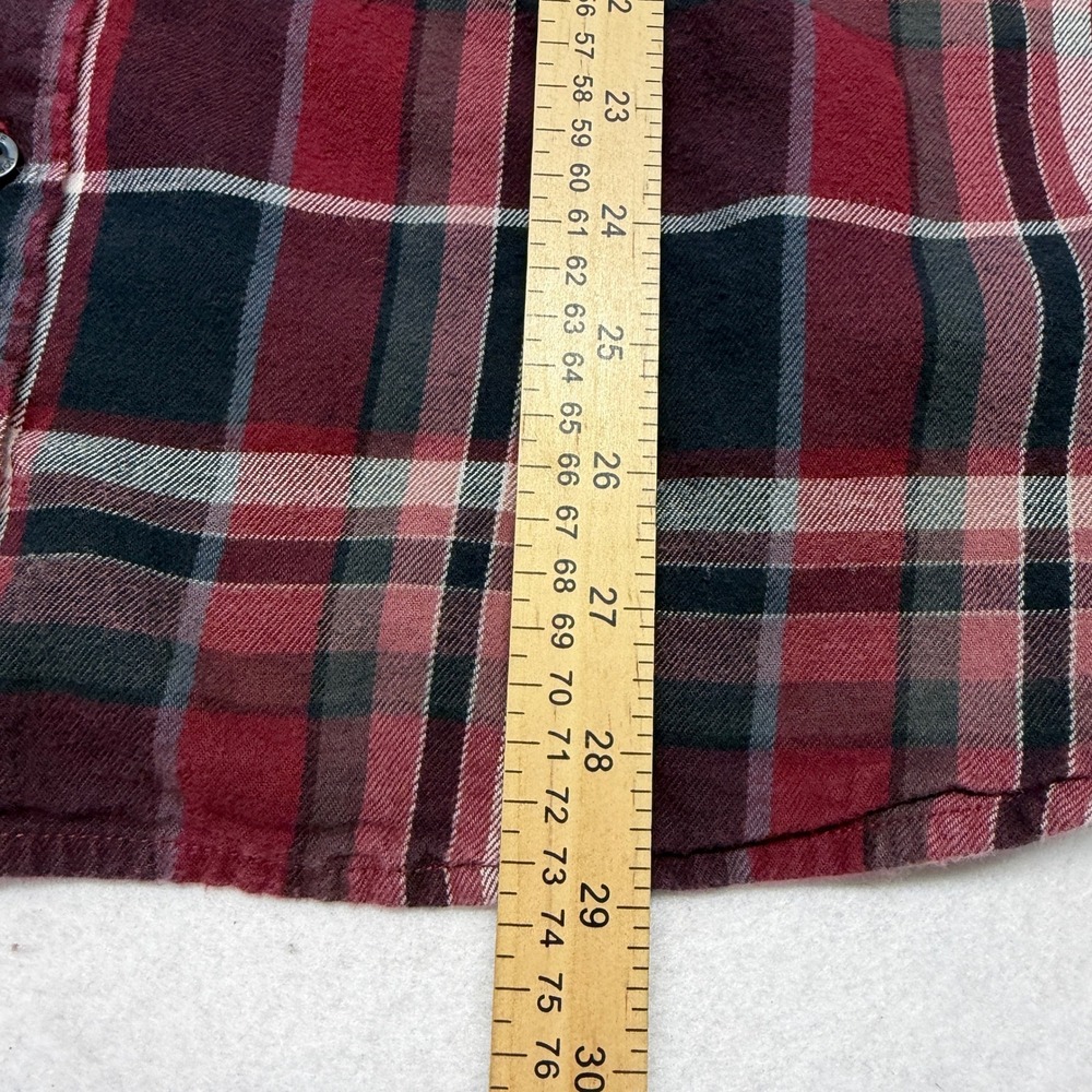 The North Face Plaid Flannel Button Down Shirt Cotton Outdoors Red Black Mens XL - Picture 12 of 16